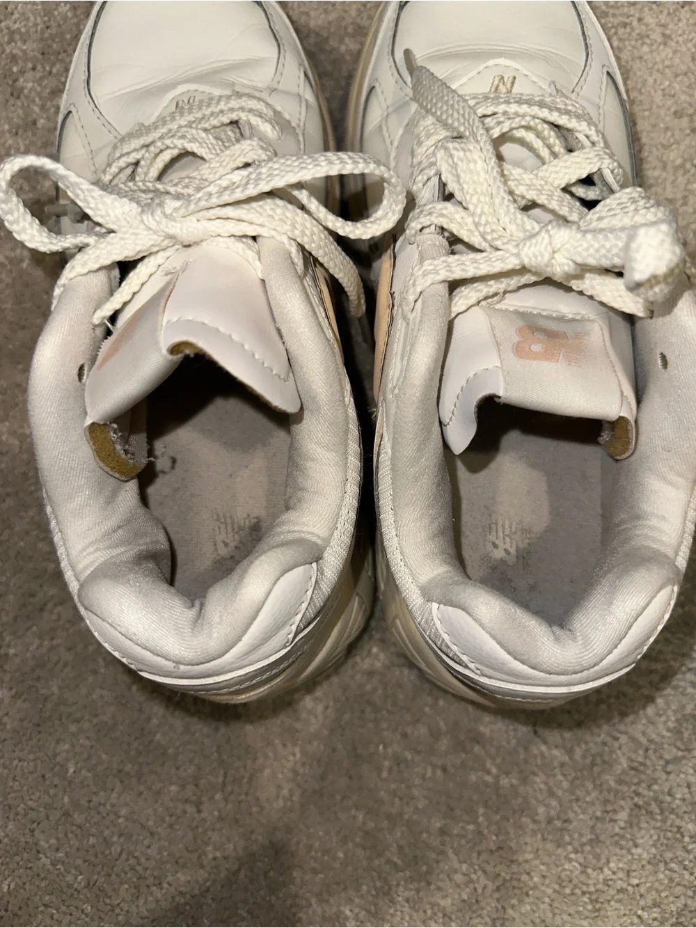 New Balance Kids White & Beige Low-Top Sneakers